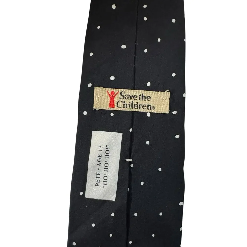 Save The Children Pete Age 13 Ho Hi Hi Santa Claus Sleigh Reindeer Necktie